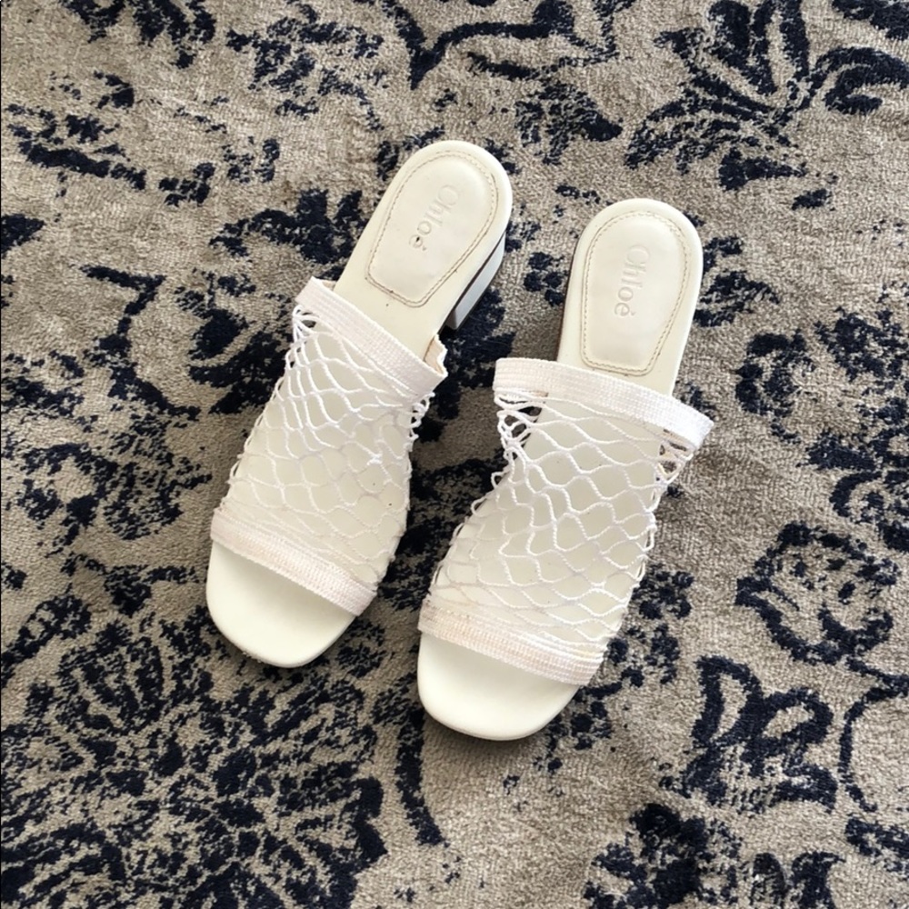 chloe white mesh lucy sandals - Picture 4 of 8